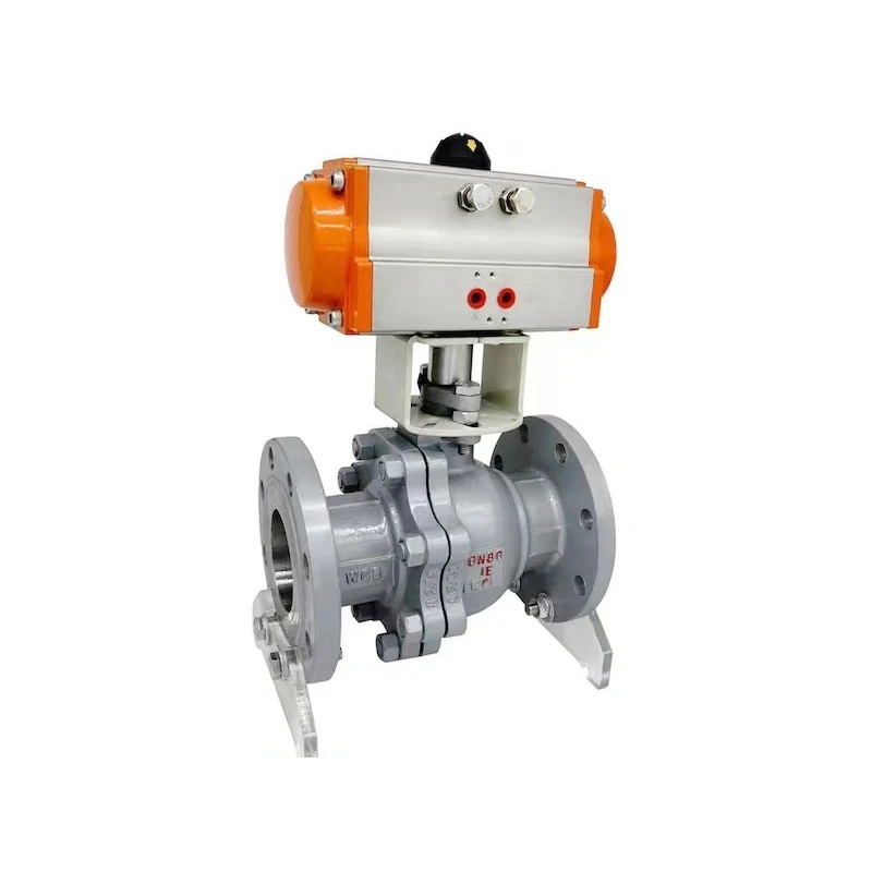 Stainless Steel 304 316 Pneumatic Actuator Ball Valve Flange Connection DN50-DN200 OEM ODM