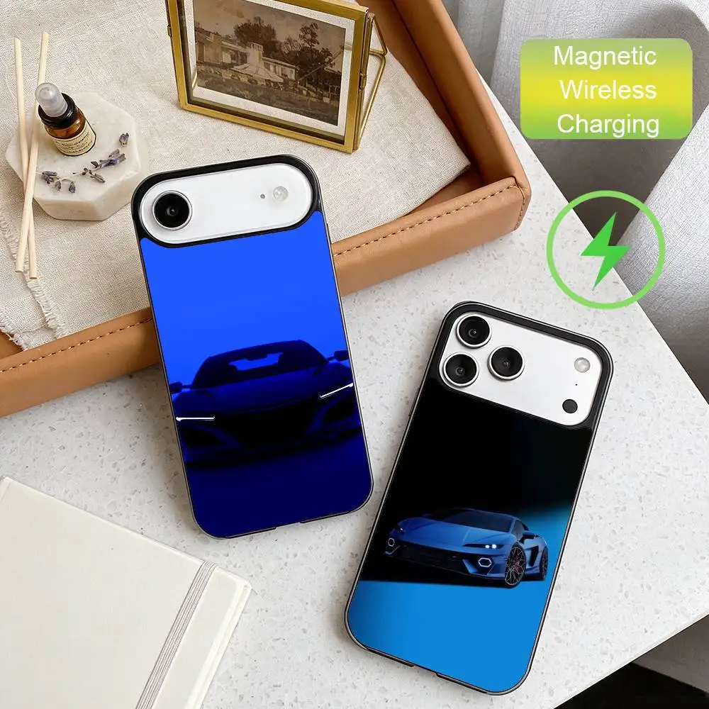 

Blue performance cars Phone Case For iPhone17,16,15,14,13,12,11 Plus,For Magnetic Wireless Charge Cover