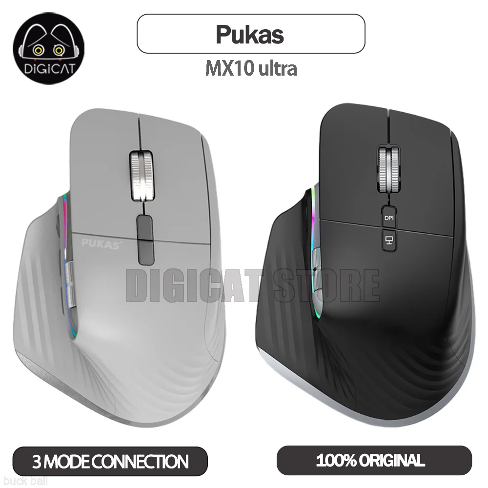 

Геймерская беспроводная мышь Pukas, 3 режима, 2,4G/USB/Bluetooth, 9 Кнопок, 4000DPI, FPS