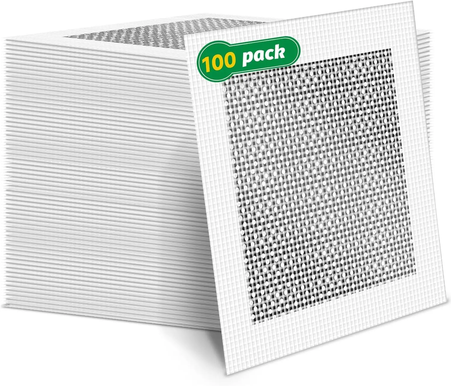 

100 шт. 4-дюймовых самоклеящихся патчей из стекловолокна для ремонта отверстий в гипсокартоне и потолках (4x4 дюйма)