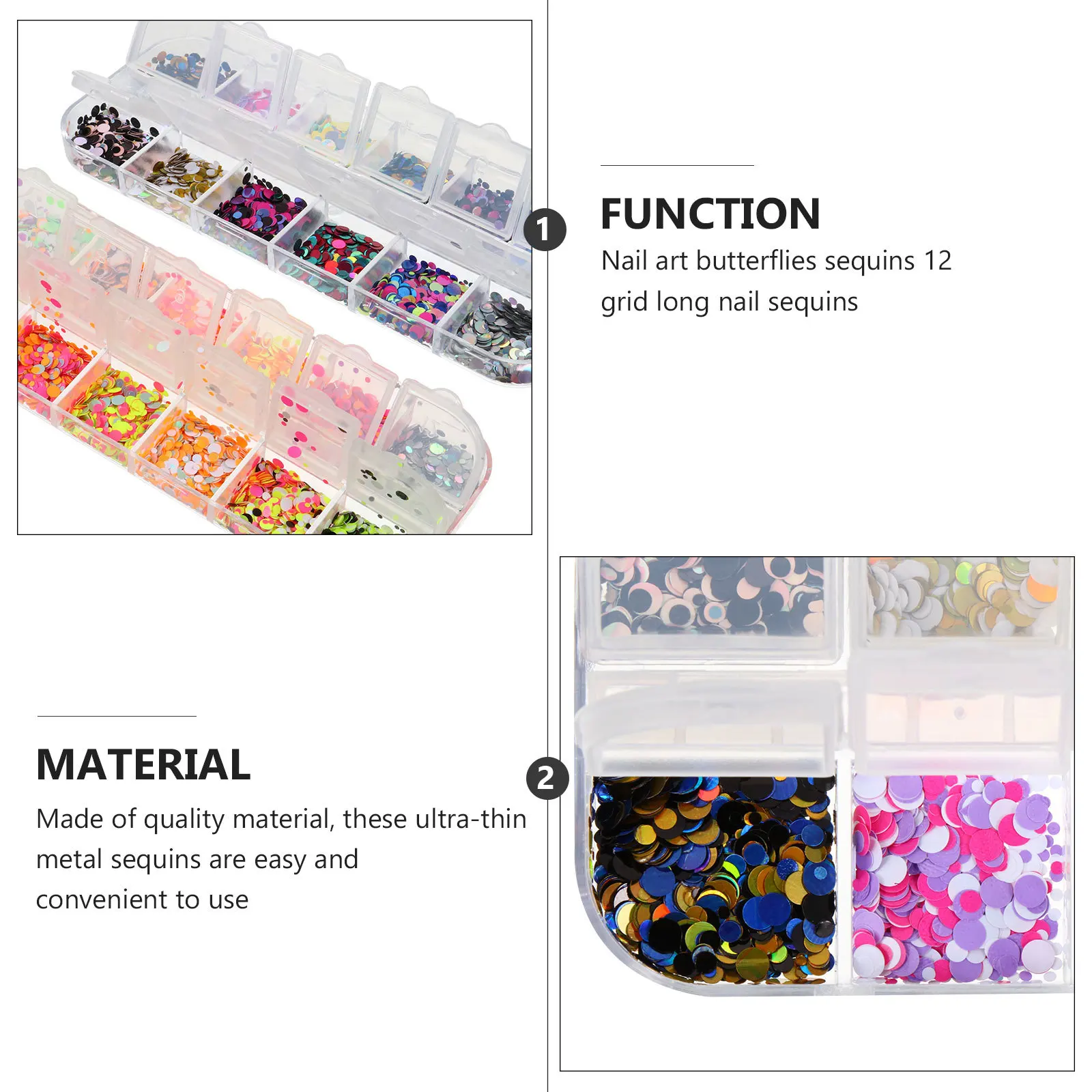 2 صناديق رقيقة جدا المعادن مسمار الفن الترتر بريق ملصقات DIY مانيكير لوازم الهدايا مسمار الفن بريق الديكور للأظافر