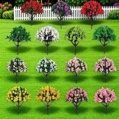 15 قطعة أشجار خضراء مصغرة أشجار اصطناعية صغيرة واقعية للهندسة المعمارية ديوراما قطار لوازم النباتات نموذج الزينة