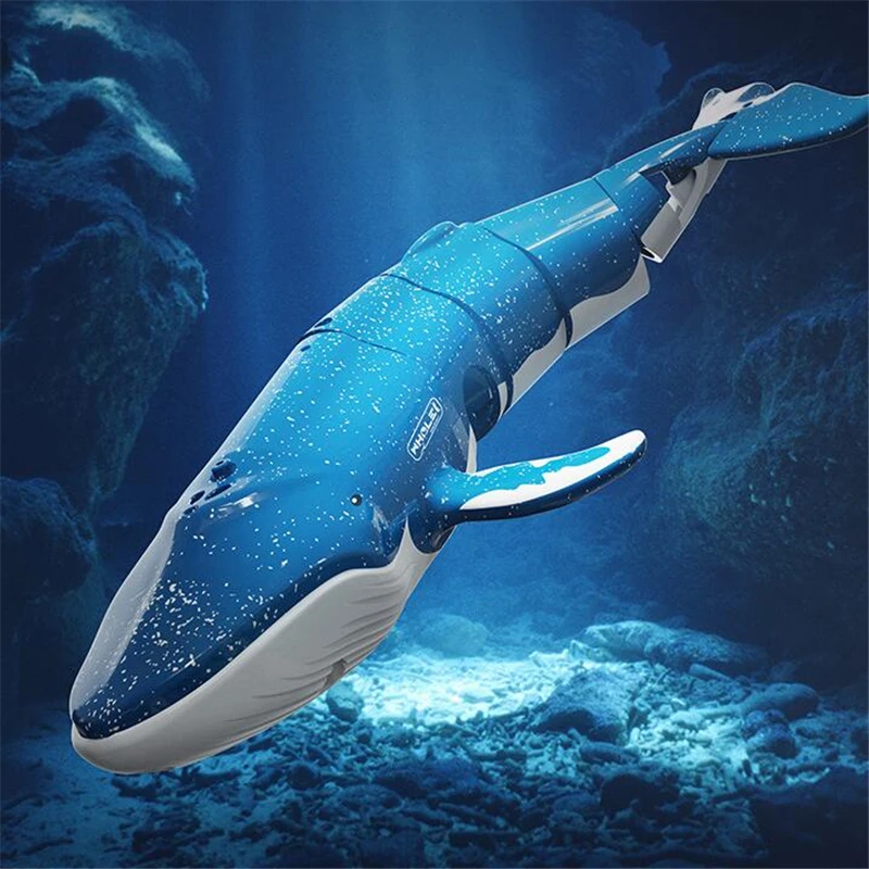 RC Submarine 2.4G Mini Remote Control whale Double Waterfroof Swimming Pool Bathtub Fish Tank Toys for Children Summer Toy Gifts