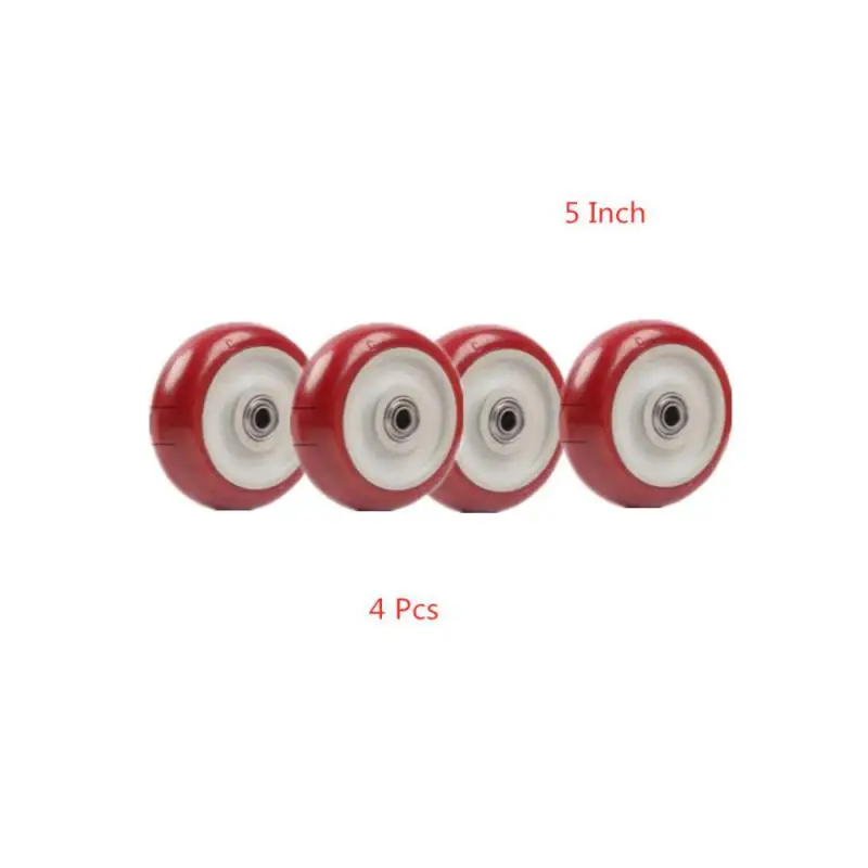 

4 PACKS 5 Inch Polyurethane Universal Caster Single Silent Trolley Heavy Wheel Wear Resistant Directional