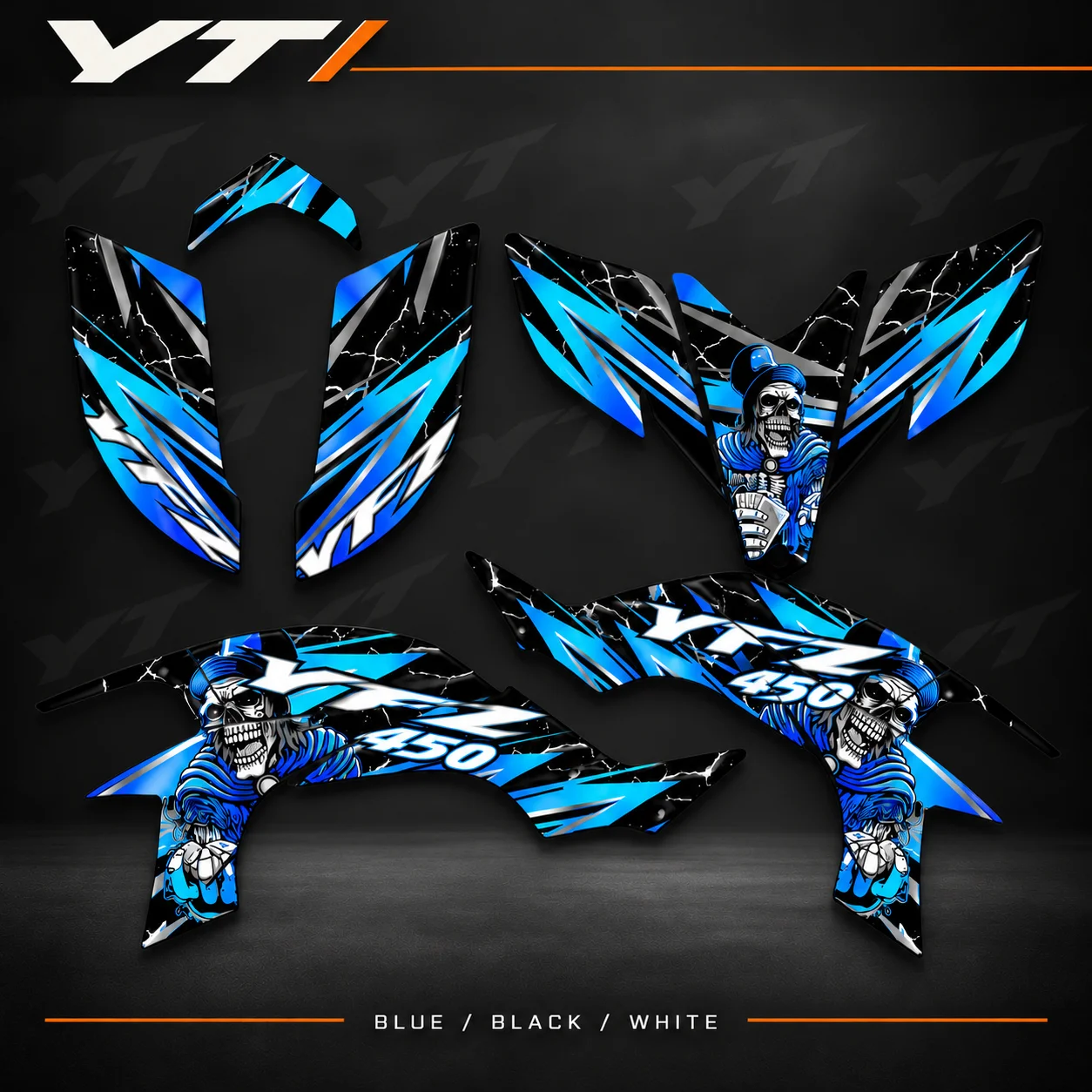 YADTBTLO ATV Graphics Kit for Yamaha YFZ450 2003 2004 2005 2006 2007 2008, Full Decals Stickers Custom Quad Wrap