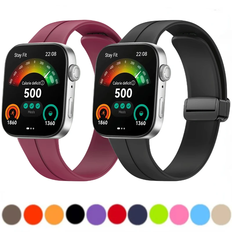 Silicone Strap for Huawei Watch, Pulseira Esportiva, Fivela Magnética, Pulseira de Substituição, Acessórios, Fit 3