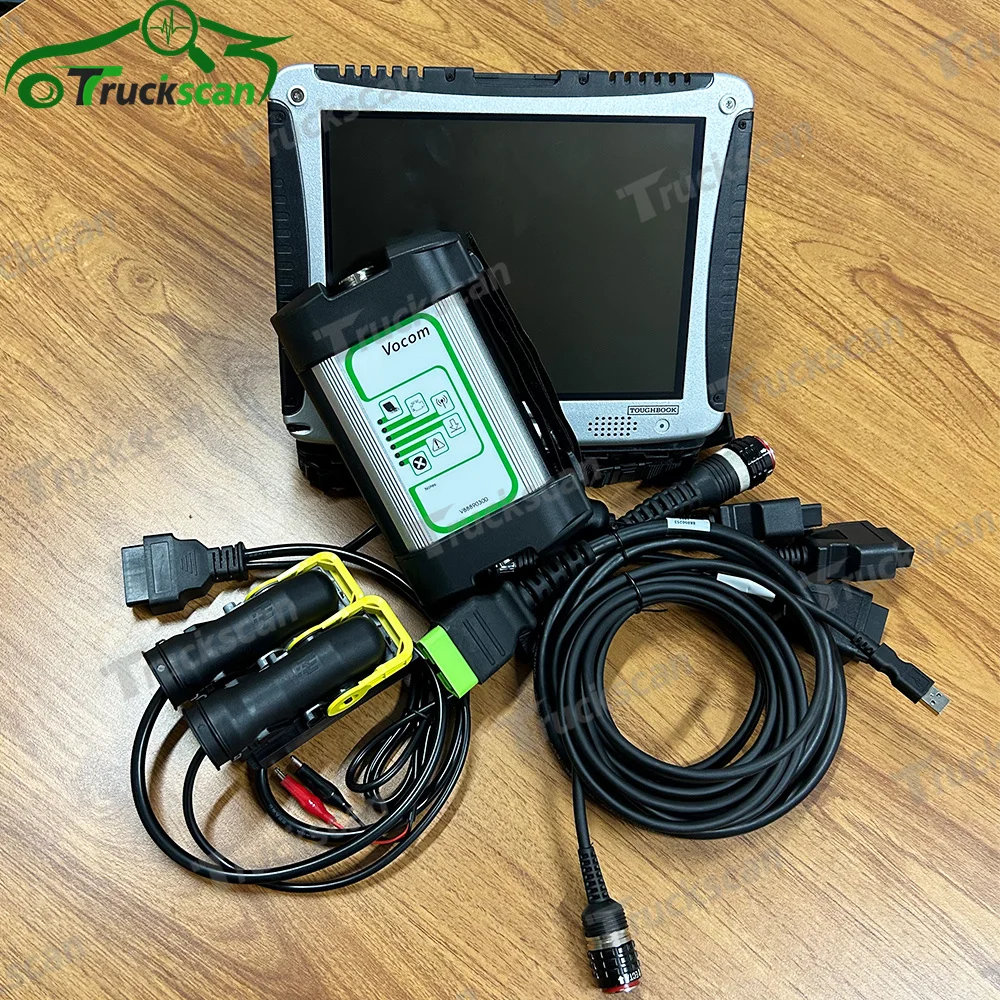 For /Renault/UD/Mack excavator scanner With ecu test cable Vocom Excavator Diagnostic Tool+ CF19 laptop