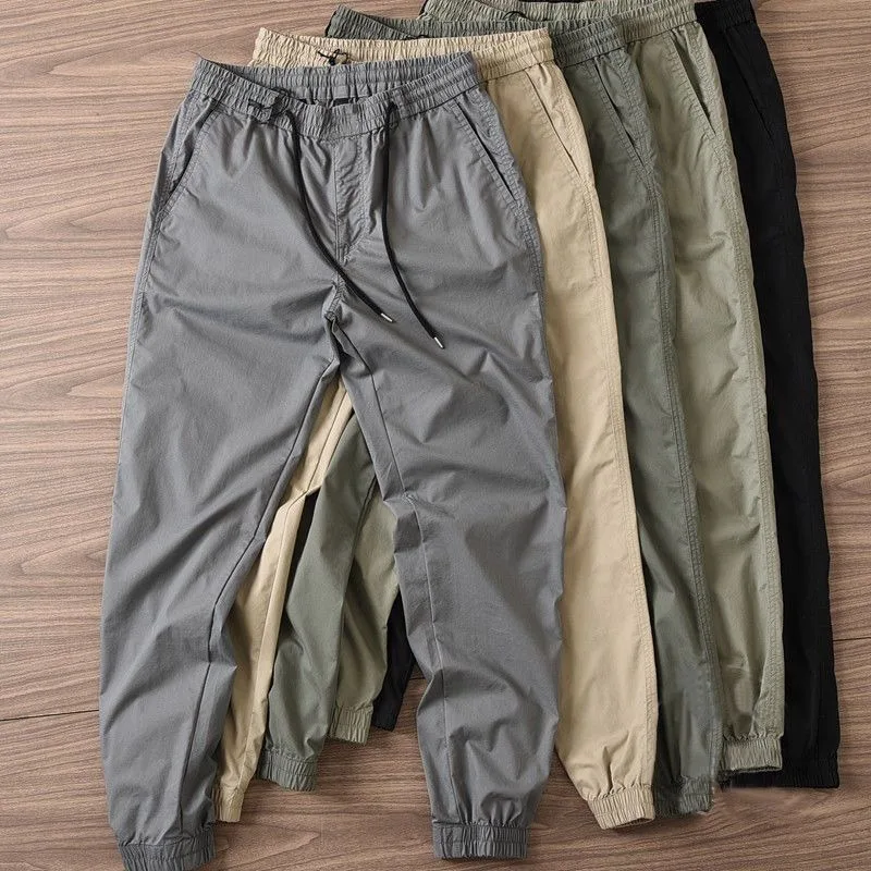 

Casual Pants Summer Thin Men Long Bound Feet Wear Resistant Work Pants Loose Fitting Versatile Cropped Pants