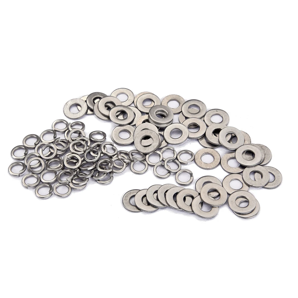 

200 Pcs Guitar Bridge Parts Steel Washers Nuts Corrosion Resistant Fit for TL Tailpieces Mounting Electronics Car Models