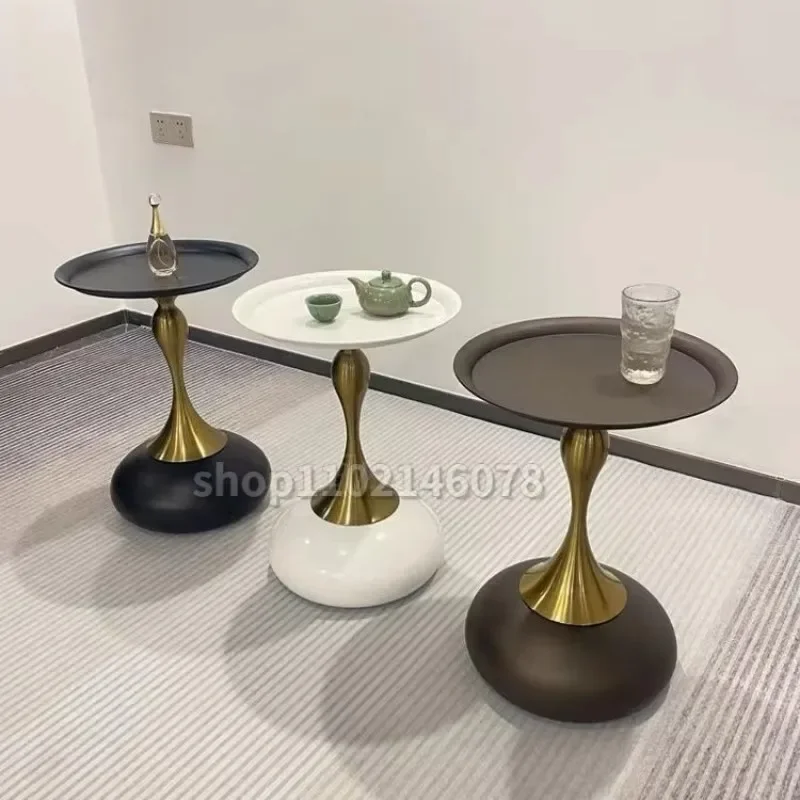 

Nordic Light Luxury Side Table Small Apartment Living Room Sofa Corner Mesas Modern Bedroom Bedside Simple Round Coffee Tables