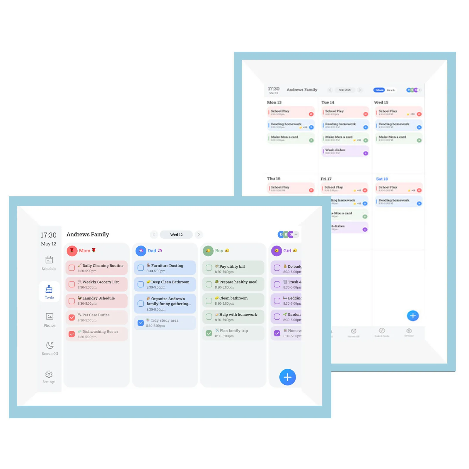 

Smart Digital Calendar 10.1 Inch Touch Screen WiFi Interactive Chore Chart Family Planner Electronic Photo Frame for Home
