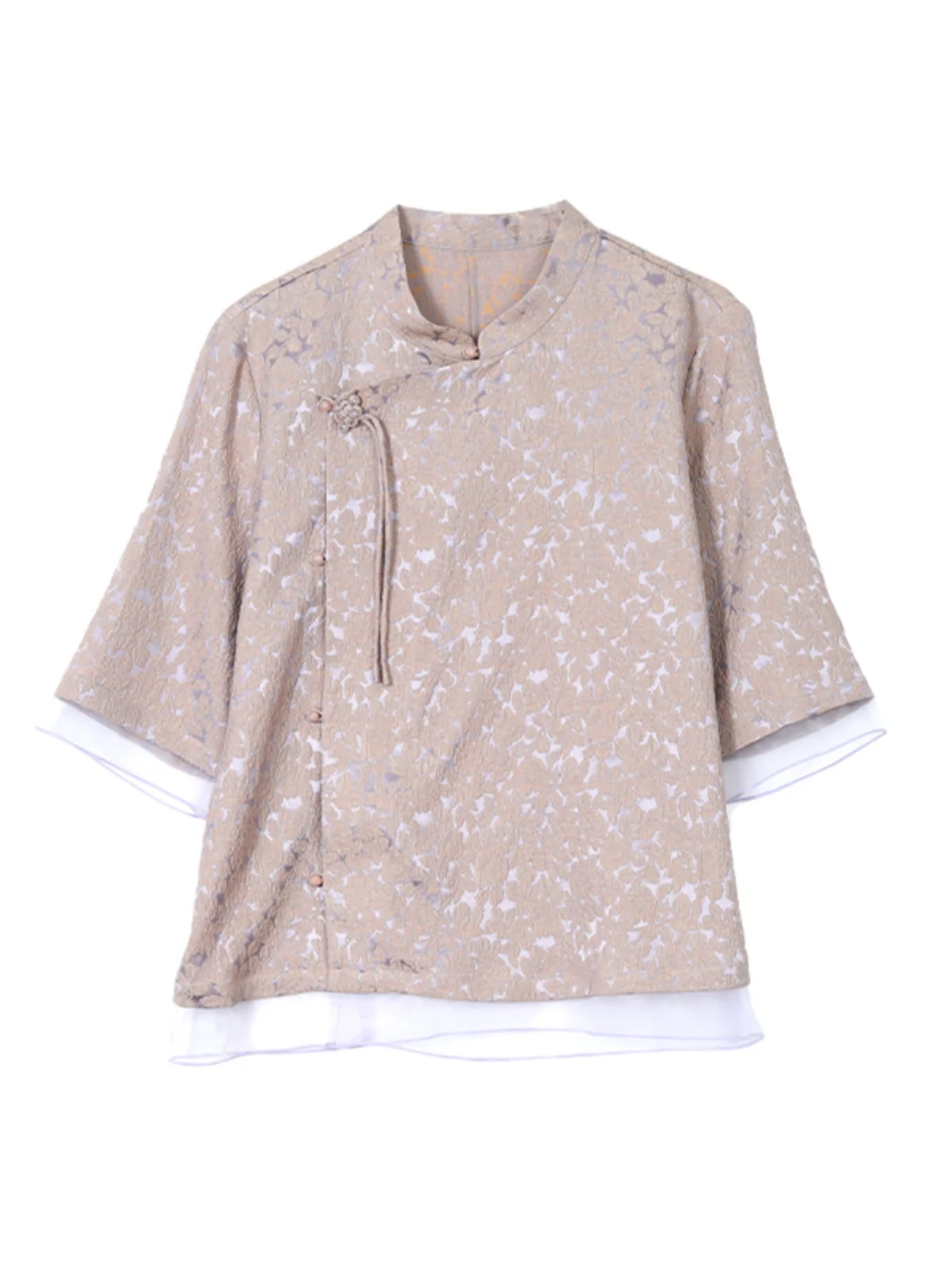 

Новый китайский Sle, национальный тренд, коронация, плиссированный улучшенный костюм Тан, топ, женский высокий модный элегантный тюль, подставка для сращивания C...