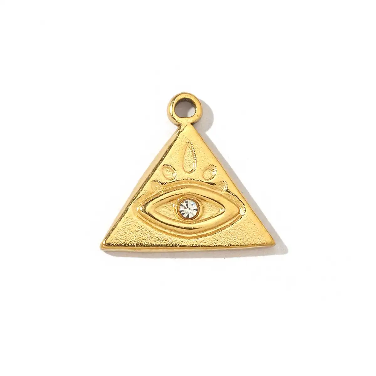 3pcs/Lot Religious Stainless Steel Enamel Eye Cross Hamsa Hand Charms Heart Triangle Stone Necklace DIY Small Pendant Wholesale