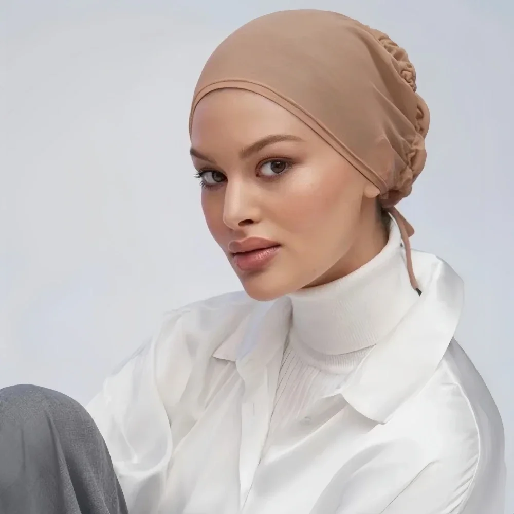 Instant Mesh Bonnet Hijabs Stretch Spandex Breathable Undercap Muslim Woman Soft Inner Cap Islamic Lady's Basic Cap Turban