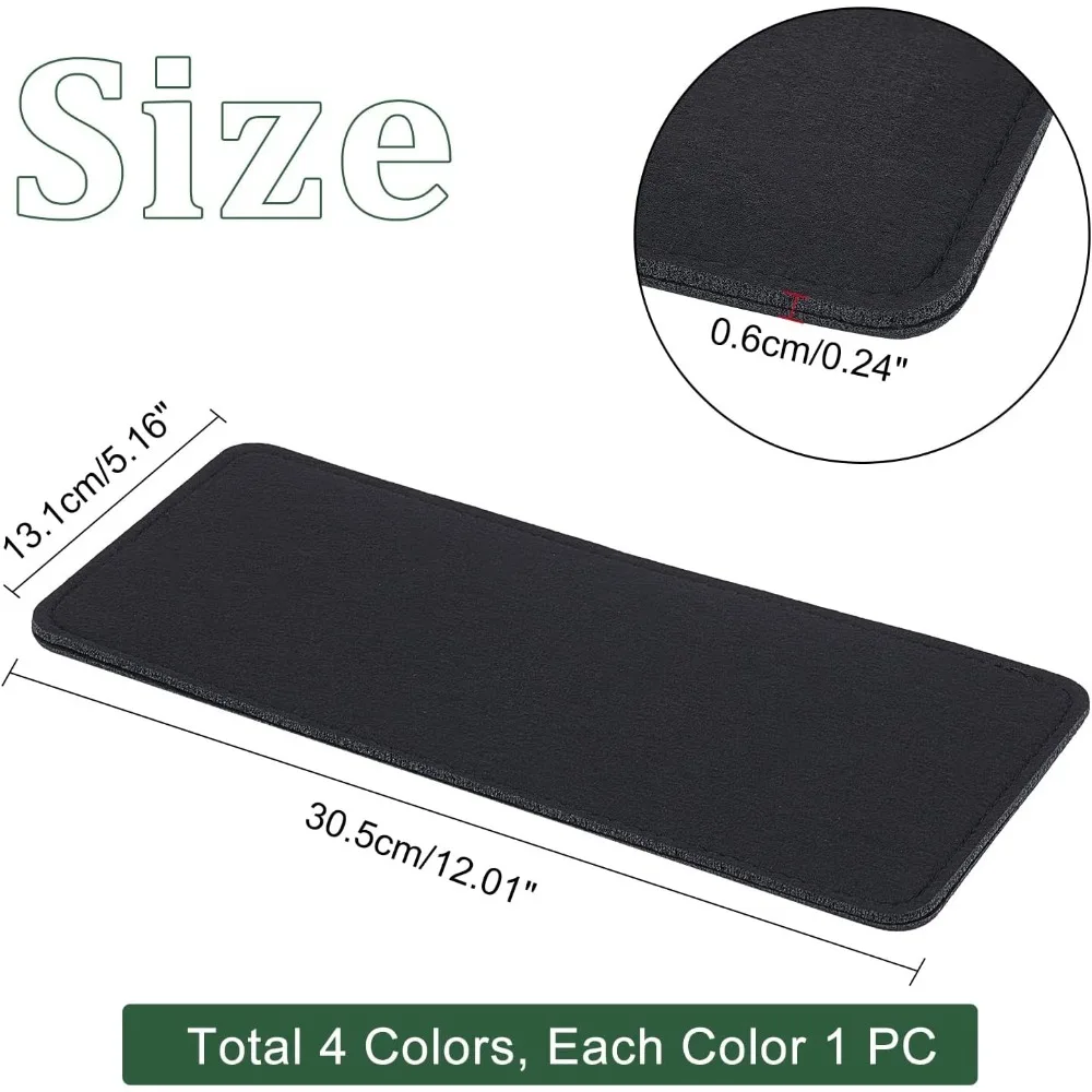 4 Colors Felt Base Shaper Felt Bag Bottom Shaper 5x12" Purse Insert Pad Soft Bag Liner Purse Support Organizer for Tote Leather