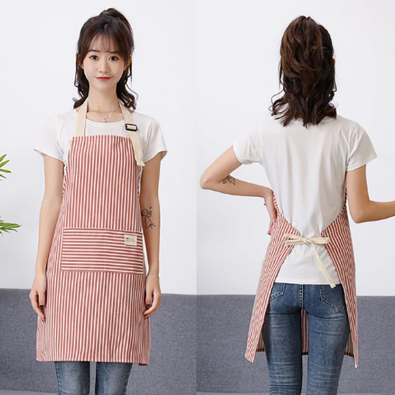 1 Pc Adjustable Women's/Men's Fashion Waterproof Kitchen Apron With Pocket Work Apron Restaurant Clerk Workwear