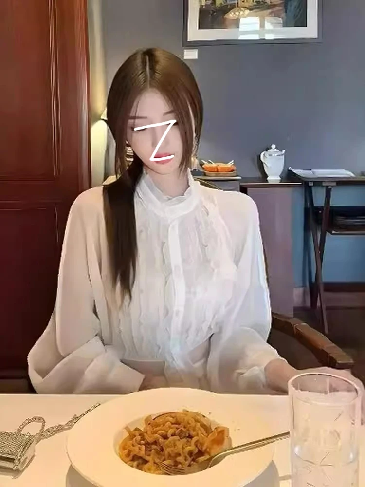 Ele Long Sve Stehkragen Laterne Sve irt Damen Faion Design Frühling Herbst Saisonale Erwachsene Einfache Sle Button...