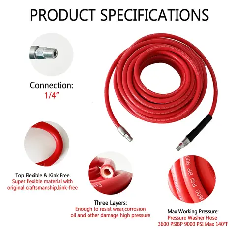 0,5-40 meter högtrycksrengöringsslang för avloppsrör, slangrengörare lämplig för Kärcher högtrycksvattenpistol 10 best sales avloppsslang - №7