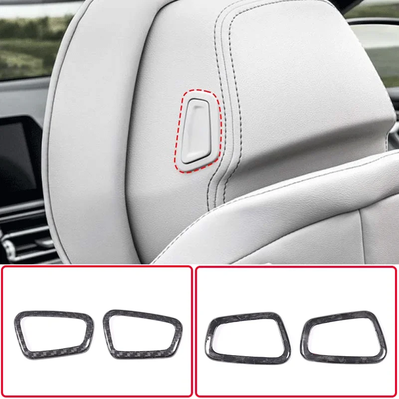 

For 2019-2022 BMW 8 Series G14 G15 G16 Real Carbon Fiber Car Front Seat Headrest Switch Frame Cover Car Interior Accessories