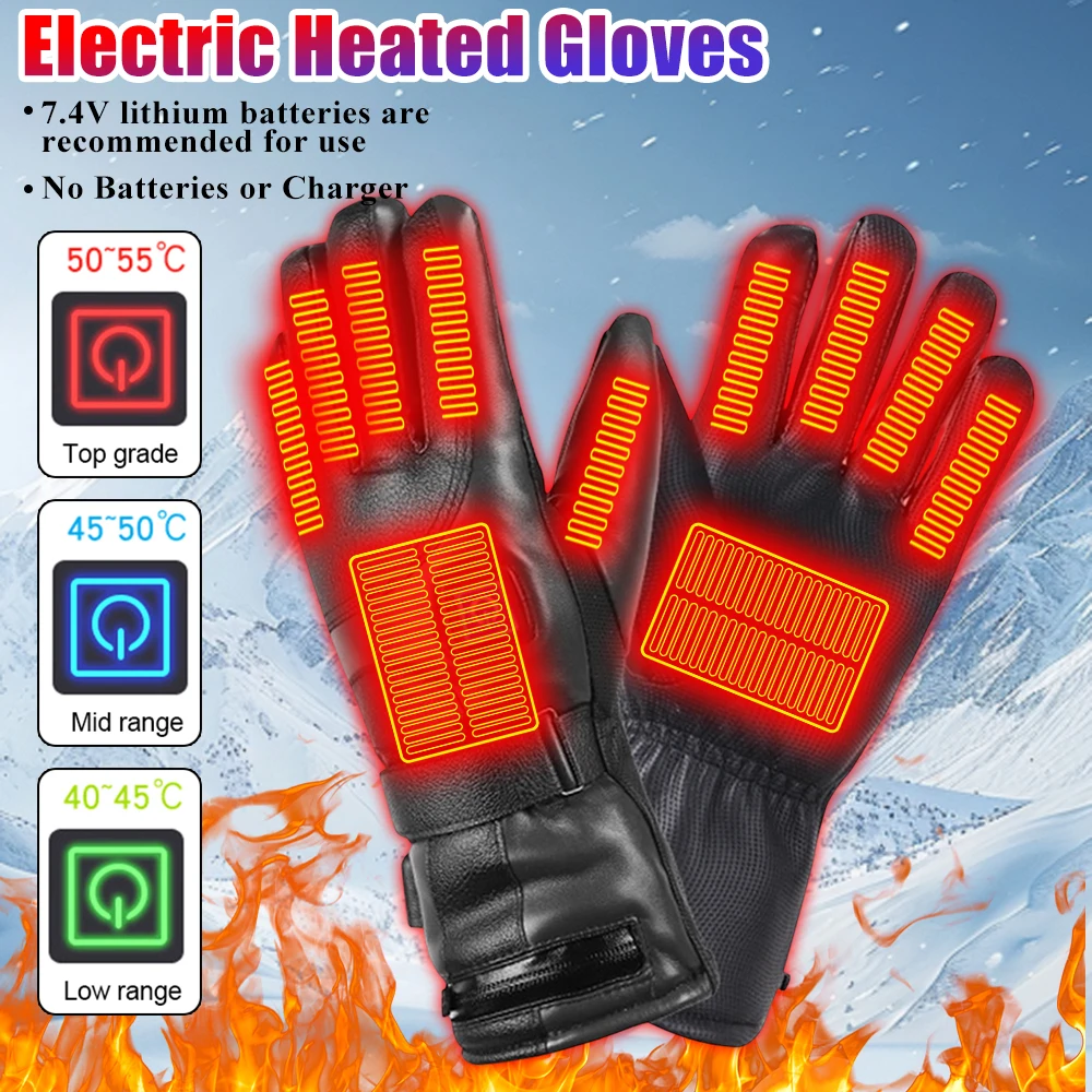 

Rechargeable Heated Gloves Winter Warm Heating Gloves for Skiing Snowboarding Fishing Eletric Thermal Heat Gloves (No Battery)