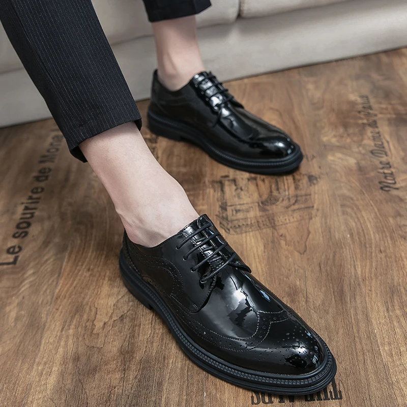 

Suit Shoes Men Dress Shoes Professional Brand Wedding Shoes Breathable Formal Shoes High Quality Work Lightweight Leather Shoes