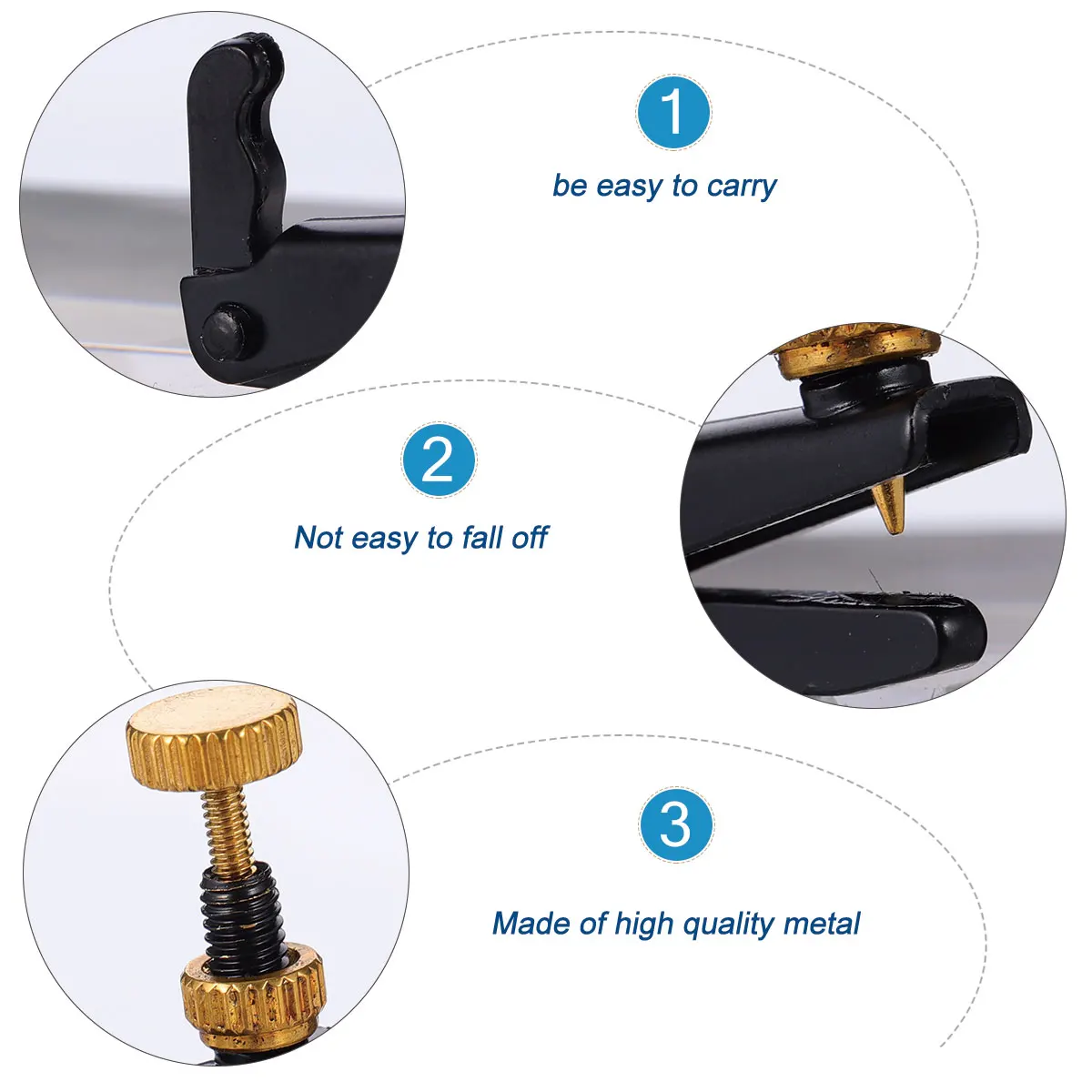 

4pcs Black Violin String Adjuster High Precision Musical Instrument Parts