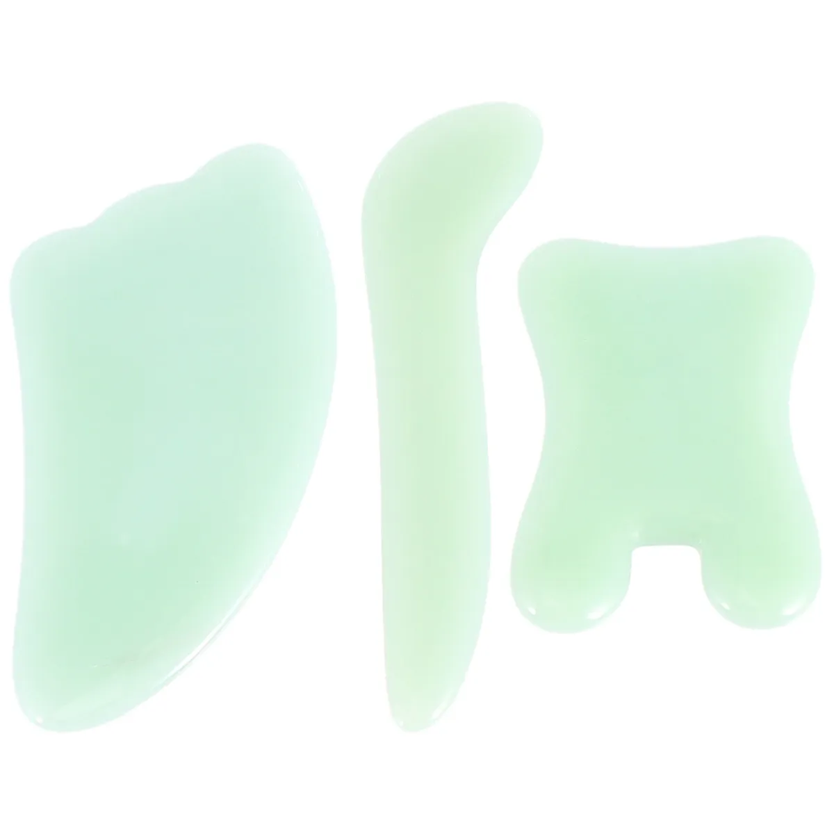 3Pcs Jade Gua Sha Therapy Plate Set Premium Smooth Edge Scraping Plate Bar for Relaxation Refreshing Gua Sha Accessories