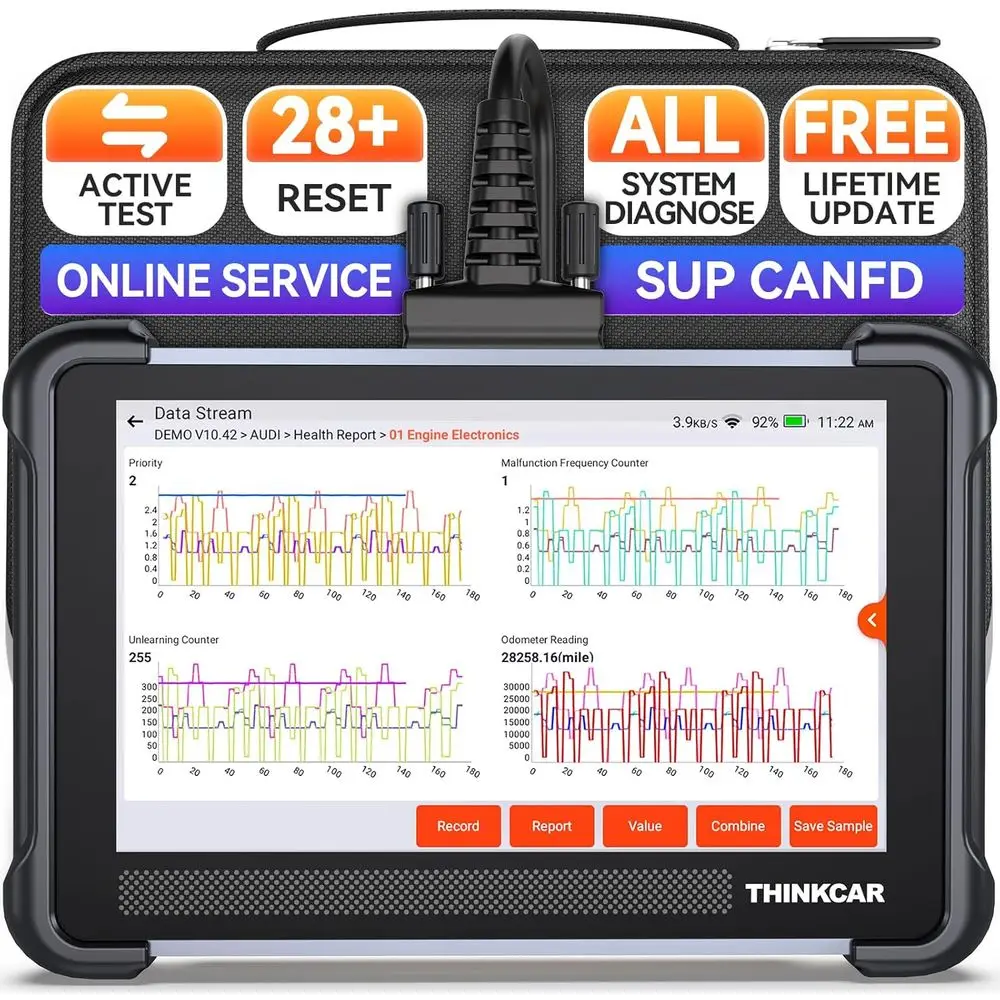 

Двунаправленный сканирующий инструмент, диагностический инструмент для всех систем Thinkscan 672, сброс 28, сканер для автомобиля с активным тестом, FCA Auto