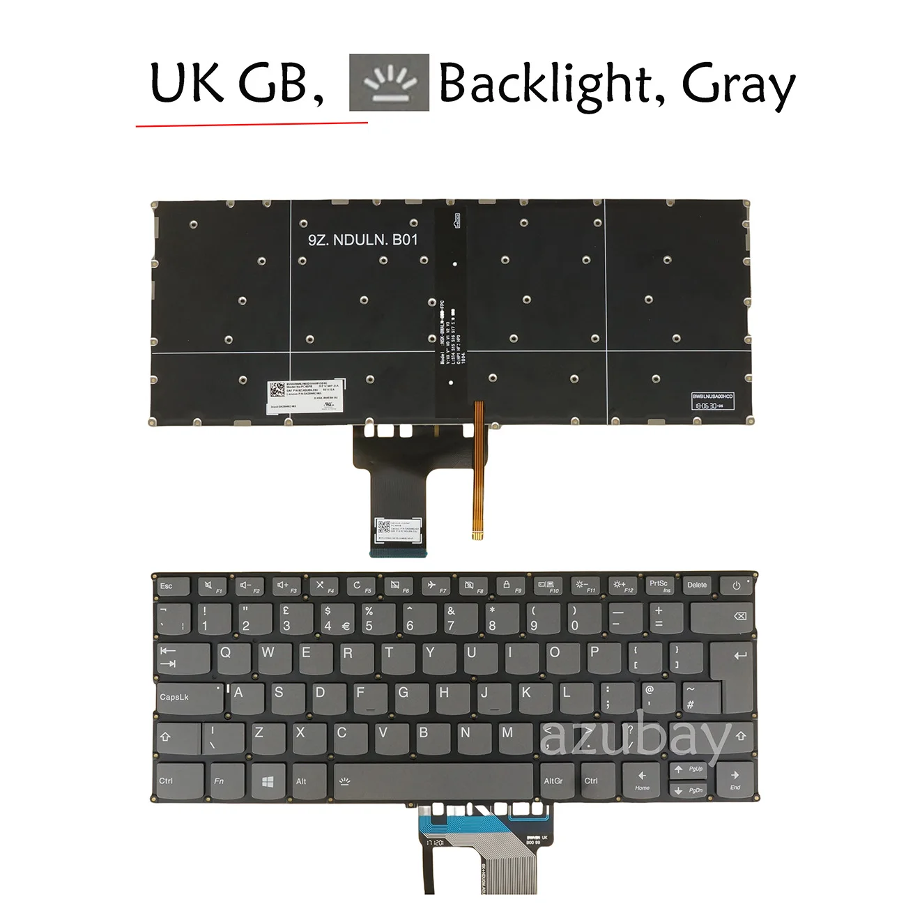 UK GB Keyboard For Lenovo PC4SPB NSK-BWEBH Ideapad 320s-13ikb U D (81AK), 720s-14ikb (80XC 81BD) V720-14 V720-14ikb Backlit