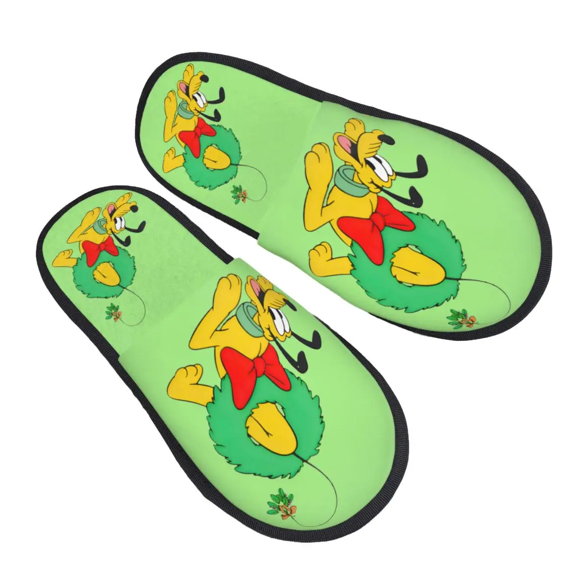 

Custom Pluto Soft Scuff Memory Foam Slippers Women Funny Dog Spa House Shoes