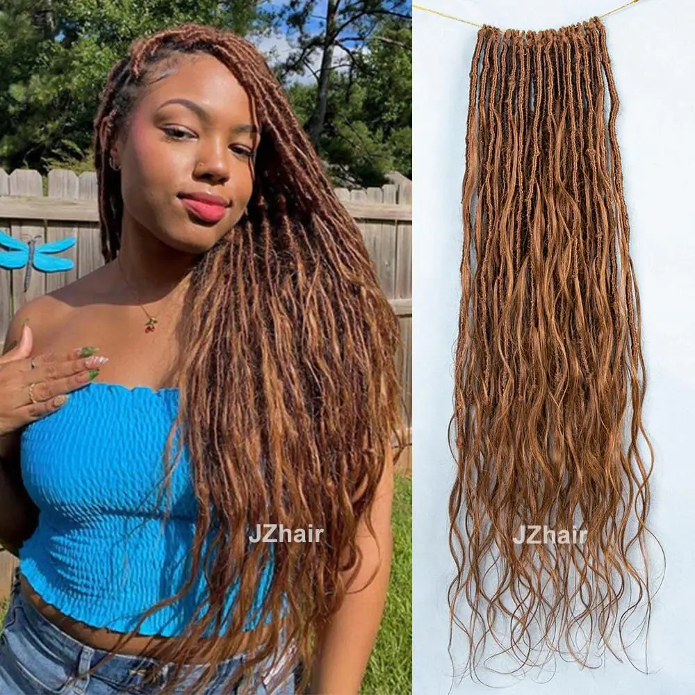 สี 30 โครเชต์ Boho Locs ผมมนุษย์ Body Wave Pre-looped Locs ผมโครเชต์ผมมนุษย์ Wave ปลายเต็มสําหรับผู้หญิง