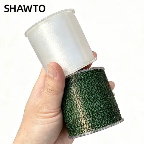 Shawto 3-30LB 3D Invisible Carp Fishing Line Nylon 500m Super Strong Monofilament Fluorocarbon Tensile Spot Line For Pesca