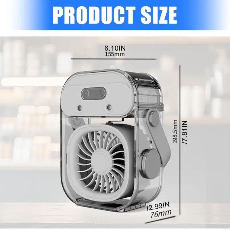 Desktop Mini Fan Misting Sprinkle Cooling Fan With 3 Speed Brushless Motor And Water Cooling Fog For Office Home Use 896C