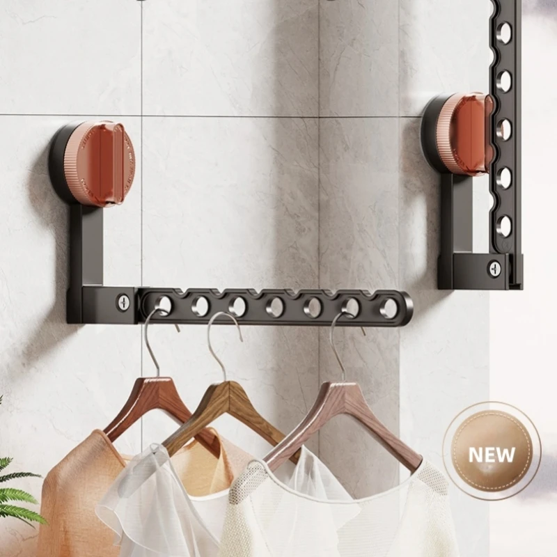 Folding Drying Racks Suction Cup Clothes Horse Hanger Clothesline Coat Shelves Clothes Line Hanging Organizers Home Accessories