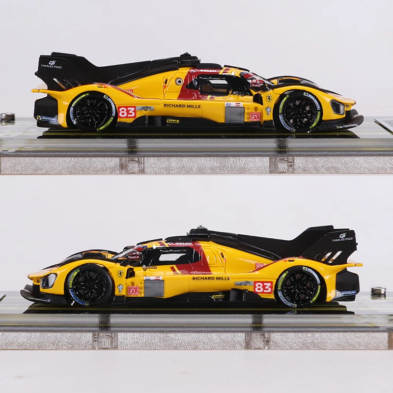 SUP&qidian 1:64 499P Carro de corrida NO.83 Carro modelo de resina