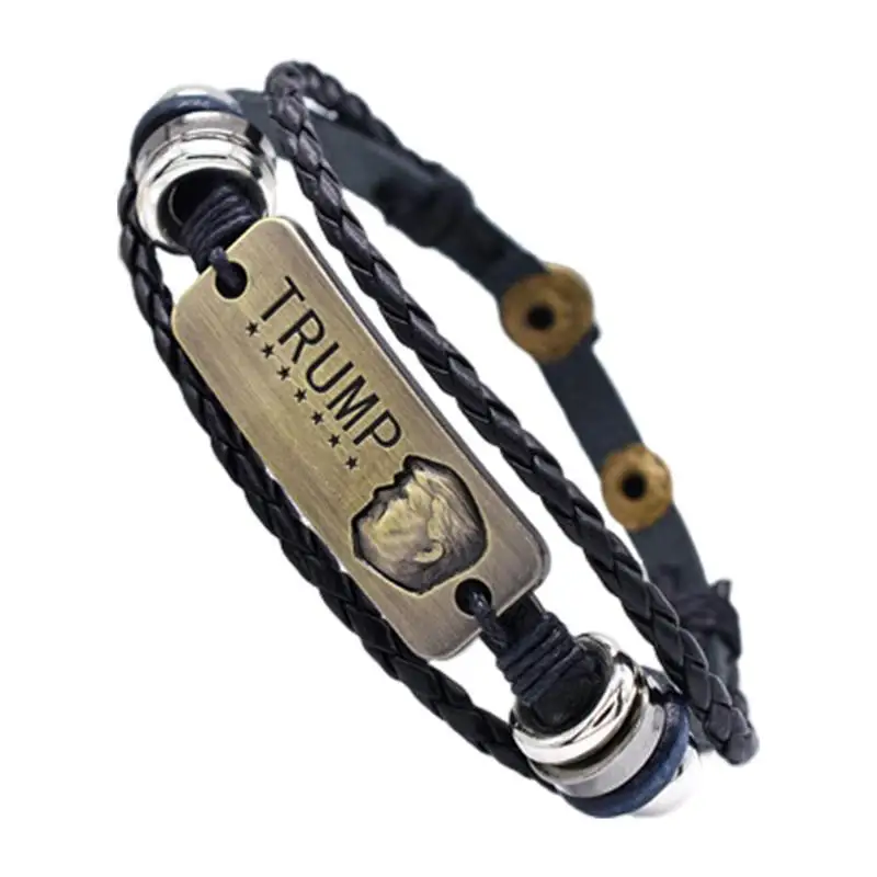 

2024 Presidential Election Bracelet President Election Bracelets Take US Back Vintage Leather Braided Bracelets For Women Men