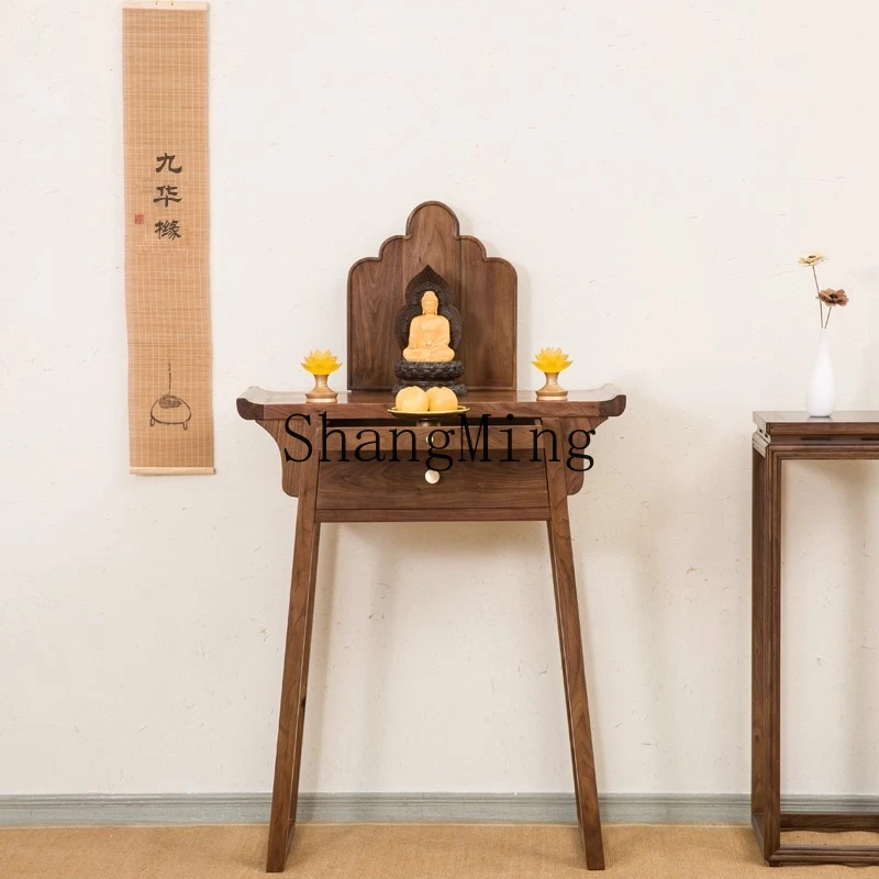 

ZYY new Chinese living room incense table solid wood Buddhist table household type God of Wealth table modern incense case