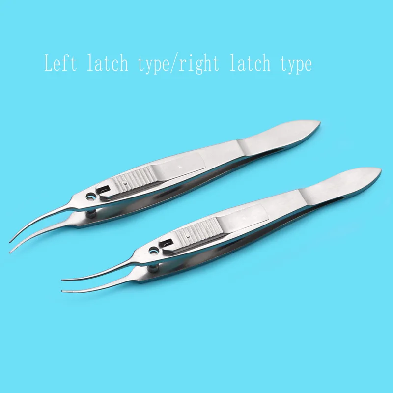 Ophthalmic lock type stainless steel titanium alloy eye tweezers left and right lock type squint tweezers muscle tweezers