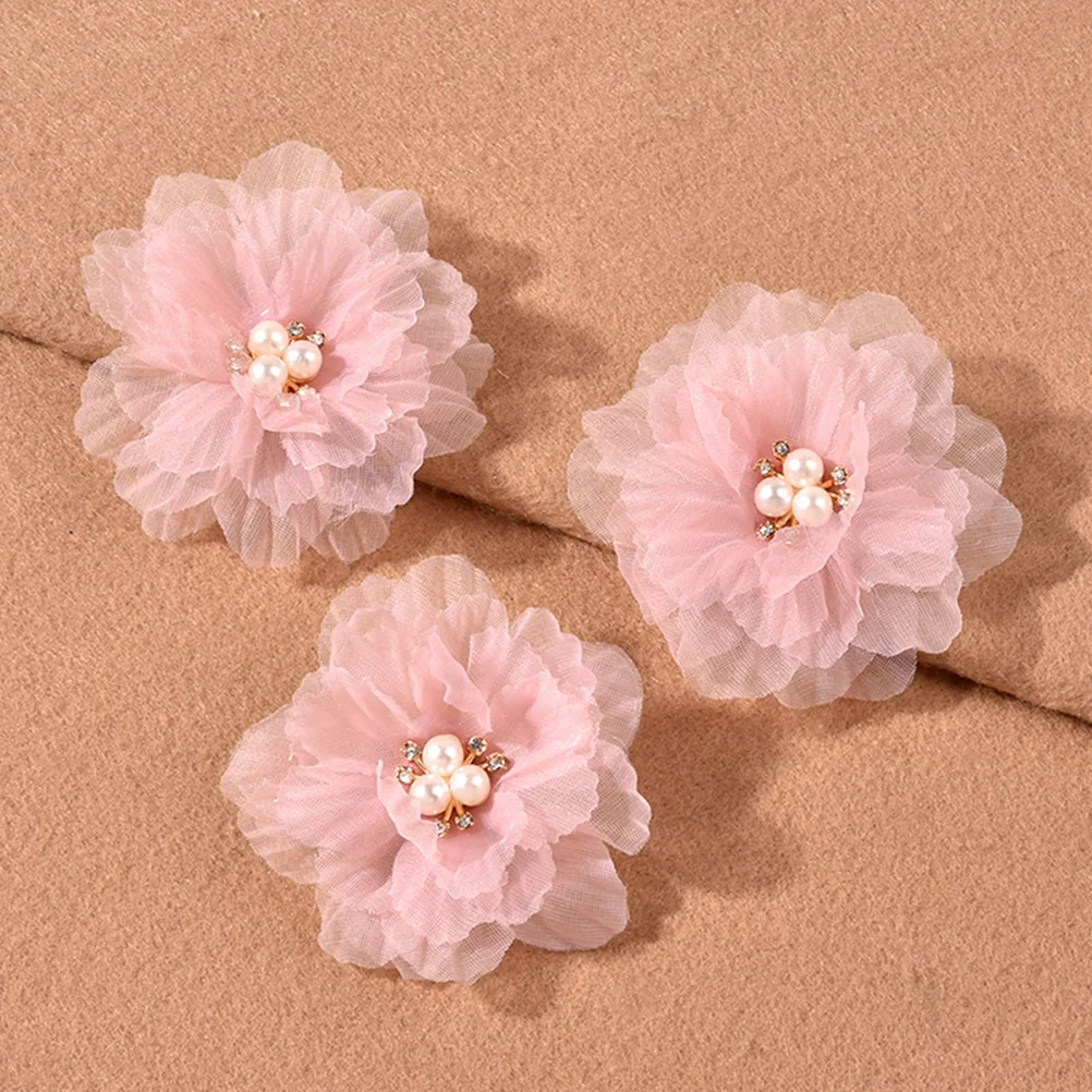 

3pcs Flower Hairpin Clips Roses Stoffblumen Decorative Girls Hair Accessories Ponytail Braiding Hair Styling Barrette Kids
