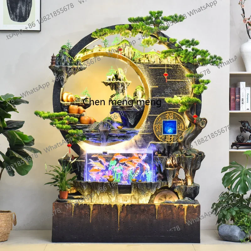 Chinese rockery flowing water fountain entrance water feature wall screen living room courtyard decoration floor ornament