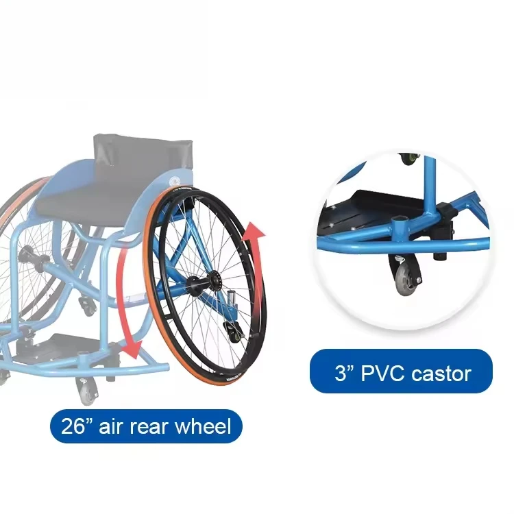 Hot Sale Easy to Use Durable Aluminum Manual Sports Wheelchair Basketball Chair