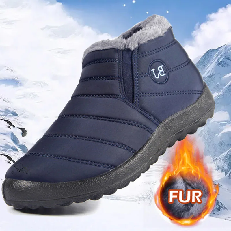 

Warm Snow Boots Men Plush Winter Boots Man Lightweight Men Shoes Unisex Ankle Boots Waterproof Men's Work Shoes Footwear