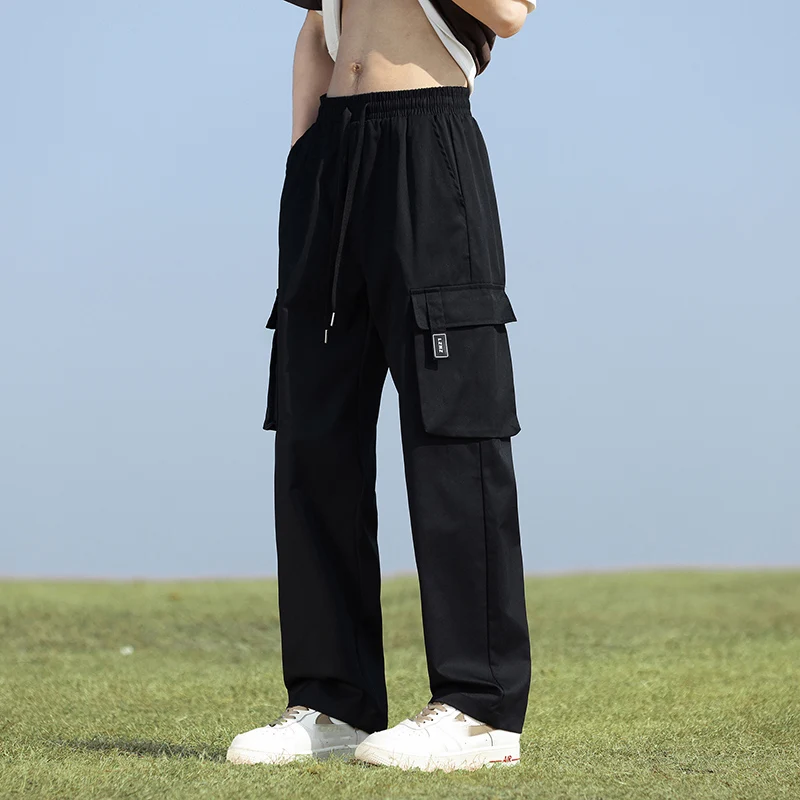 調節可能な巾着ゴムウエストバンド付きのメンズファッショナブルな巾着パンツ、ルーズフィット、マルチカラーのオールシーズン快適さ