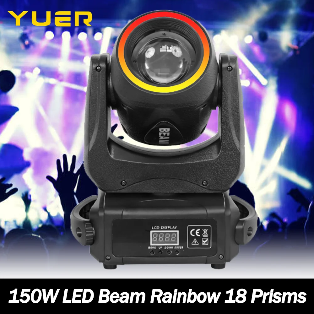 

Светодиодный луч 150 Вт с подвижной головкой и кольцевым эффектом радуги, 18 призмов, 8 гобо, 7 цветов, DMX512 для DJ, дискотеки, вечеринки, свадьбы, ночного клуба