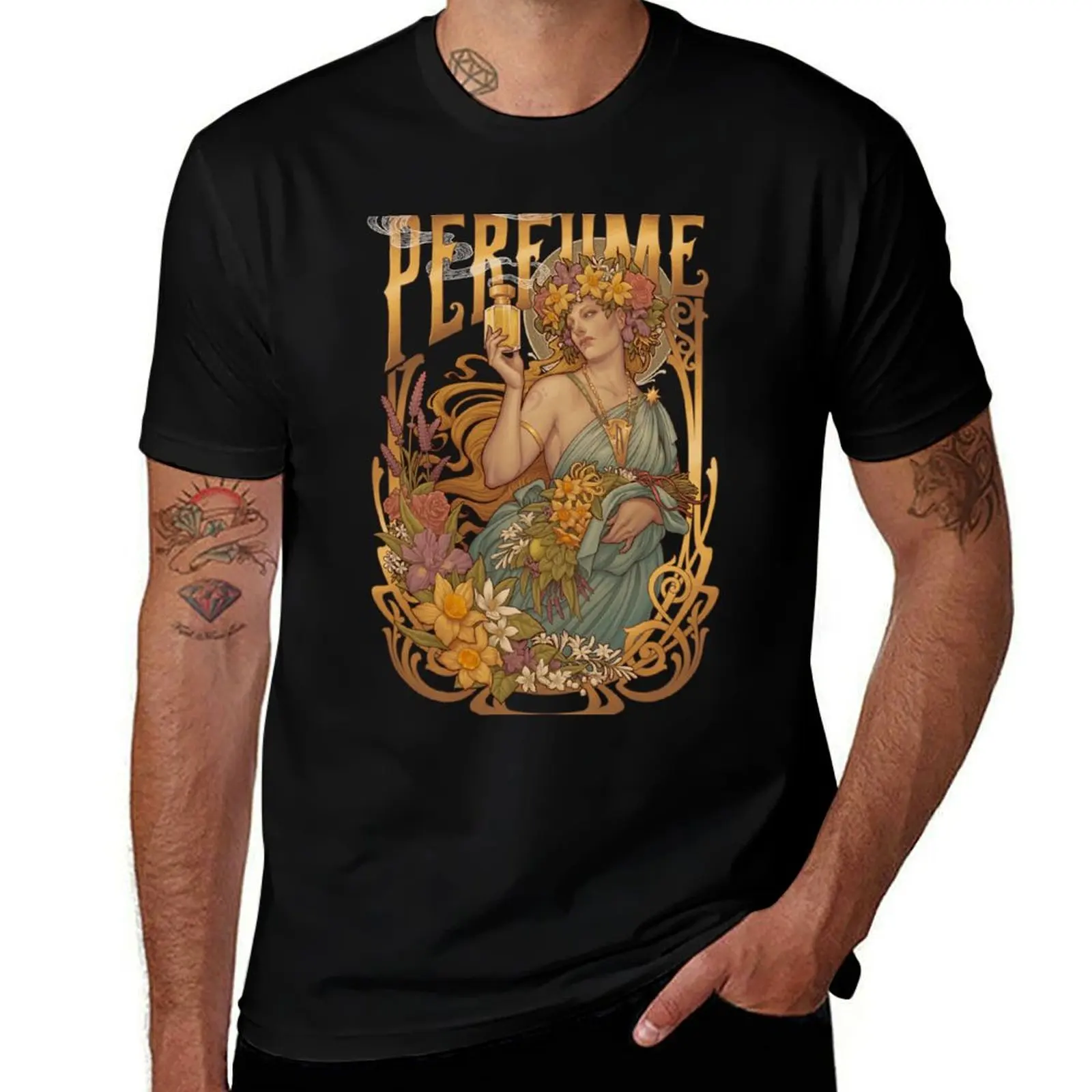 PERFUME - Art Nouveau allegory T-Shirt Utility Work Short Sleeve Top T-Shirt