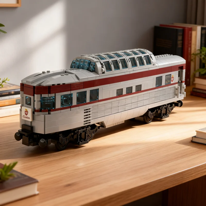803pcs MOC Observation Car Train Model Building Blocks Architecture Art Education 3D Display Creative Assemble Craft Birthday