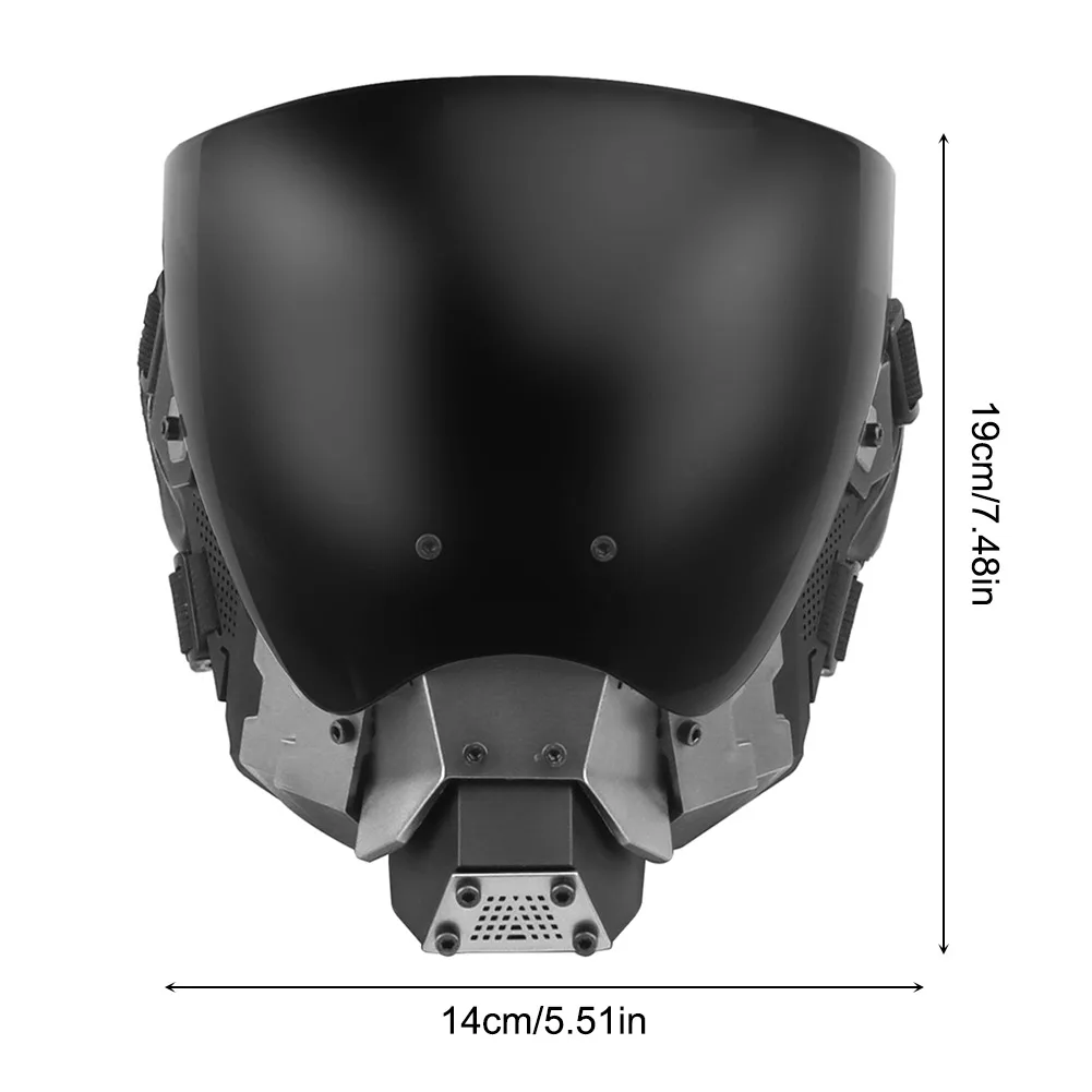 قناع قائد تكتيكي Cyberpunk تأثيري ، كامل الوجه ، مضاد للضباب ، كرة الطلاء ، مزدوج الوجهين ، قابل للفصل ، Airsoft ، CS واقي ، 1 #6