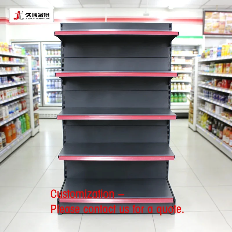 Estanterías de Gondola para Supermercado, Diseño Moderno JIUSHUN, Estantes para Tienda de Comestibles