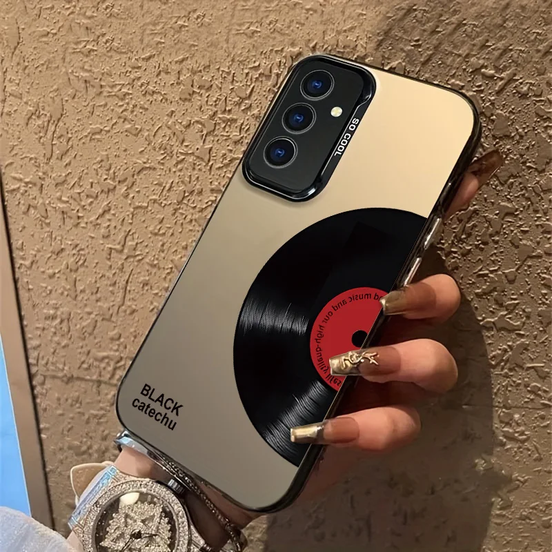 Funda de teléfono con diseño de CD de música creativa para Samsung Galaxy S25 S24 S23 S22 S21 S20 FE Ultra Plus 4G 5G, funda trasera esmerilada anticaída