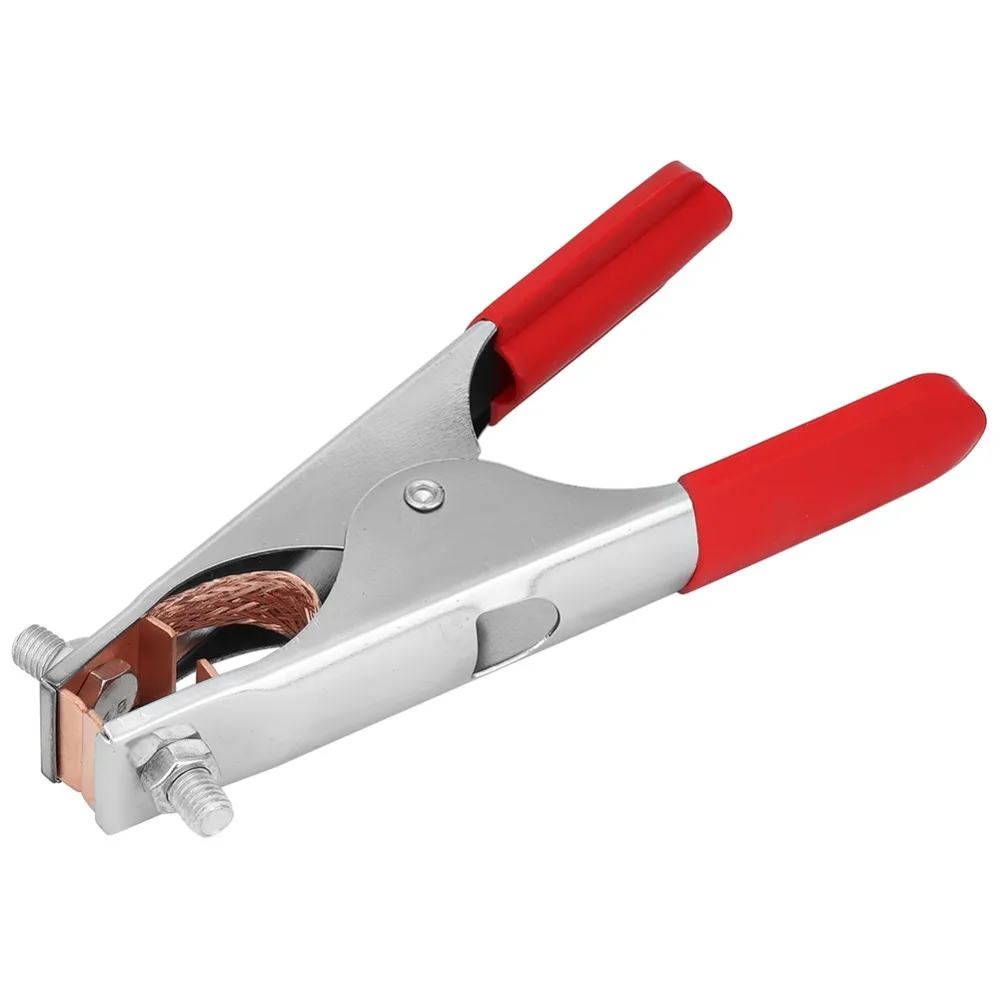 300A Current Rating Welding Ground Clamp Copper Braided Wire Nickel Plated Brass Ground Cable Clamp Easy Install Design